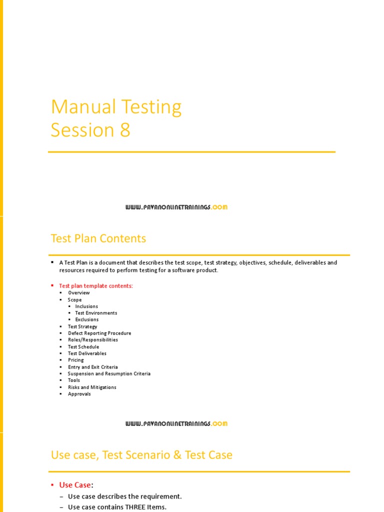 Manual testing session 8 www pavanonlinetrainings pdf use case