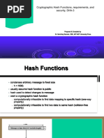 Unit Iii: Data Integrity Algorithms: Cryptographic Hash Functions, Requirements, and Security, SHA-3