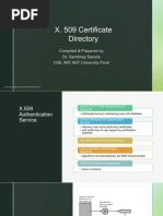 X. 509 Certificate Directory: Compiled & Prepared by Dr. Sambhaji Sarode CSE, MIT ADT University Pune