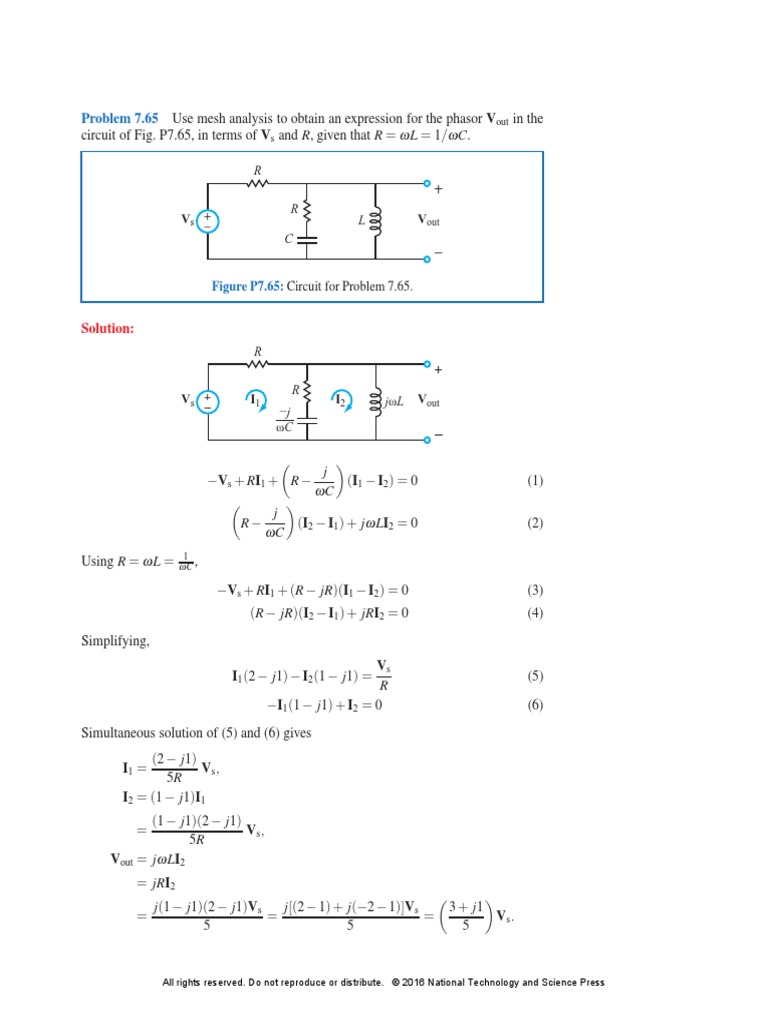 Problem 7.65: Solution | PDF | Electrical Engineering | Electricity