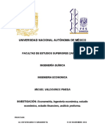 UNAM-FES Zaragoza Ingeniería Química y Económica Análisis Económico