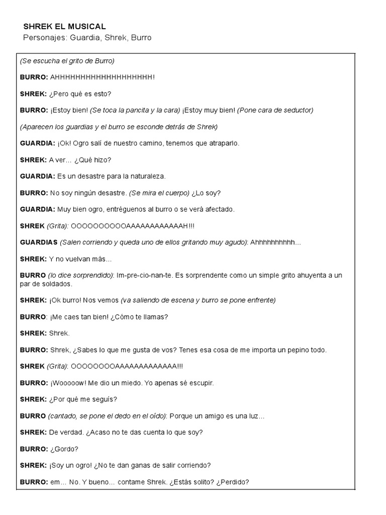 Shrek El Musical | PDF