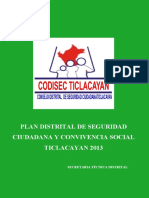 Plan Distrital de Seguridad Ciudadana de Ticlacayan 2013