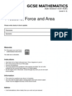 Pressure Force Area Questions MME
