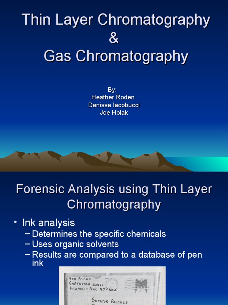 Thin Layer Chromatography & Gas Chromatography PDF Gas Chromatography Thin Layer