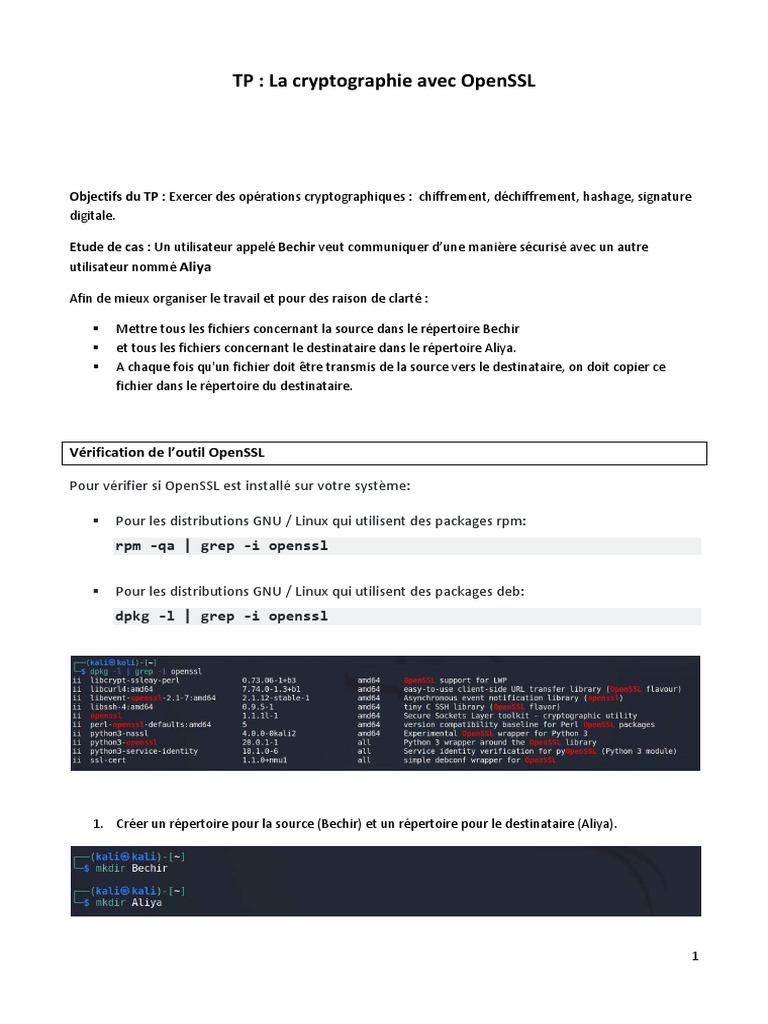 Cryptographie RSA avec OpenSSL | PDF | Public-key cryptography | Cryptage