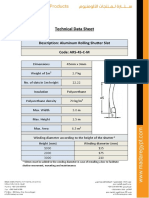 Technical Data Sheet: Description: Aluminum Rolling Shutter Slat Code: ARS-45-C-M