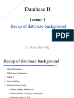 Recap of Database