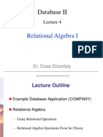 Relational Algebra I