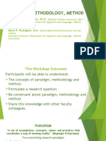 Paradigm, Methodology, Method: Cristian J. Tovar Klinger, PH.D