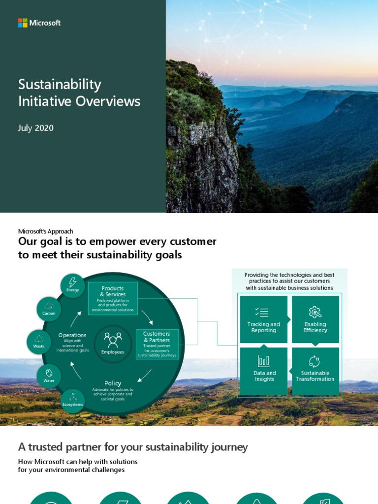 Microsoft - Sustainability Initiative Overview Slides | PDF ...