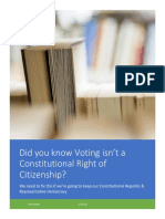 Did You Know Voting Isn't A Constitutional Right of Citizenship - 1-17-22