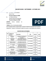 Informe de Inscripciones - Asesora Luz Tejerina (Septiembre, Octubre)