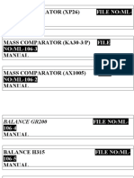 Mass Comparator (Xp26) Manual Mass Comparator (Ka30-3/P) Manual Mass Comparator (Ax1005) Manual