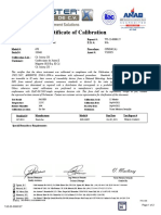 Certificate of Calibration: V. Martinez