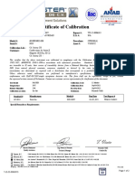 Calibration Certificate for Safety Valve