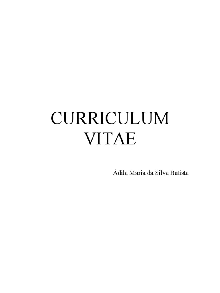 capa do curriculum