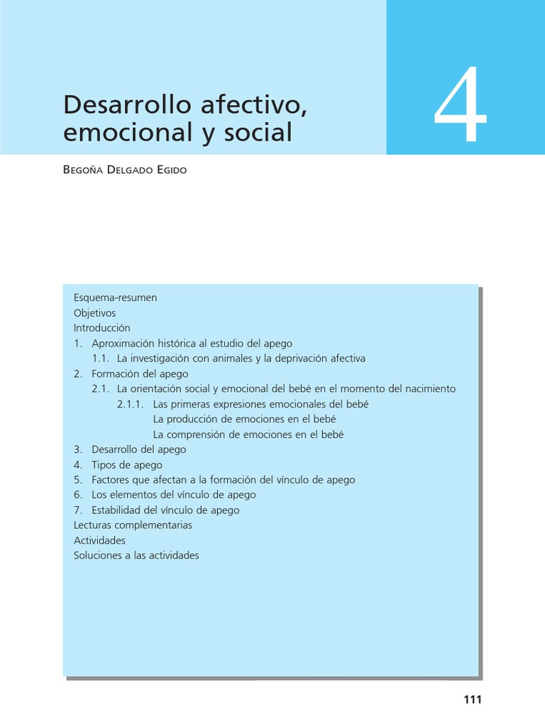 Desarrollo Afectivo Emocional y Social | PDF | Teoría de apego | Las ...