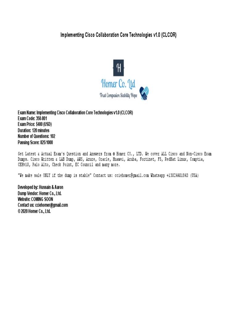 Implementing Cisco Collaboration Core Technologies v1.0 (CLCOR) | PDF ...