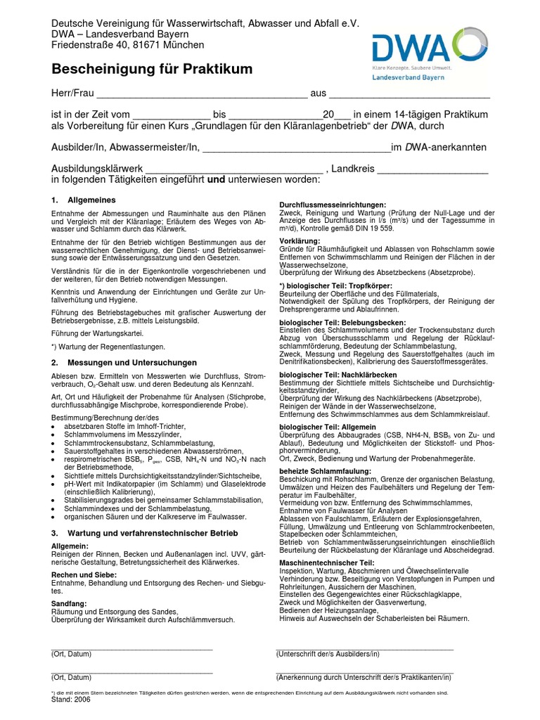 Bescheinigung Praktikum Aktuell | PDF