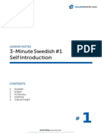 3-Minute Swedish #1 Self: Lesson Notes