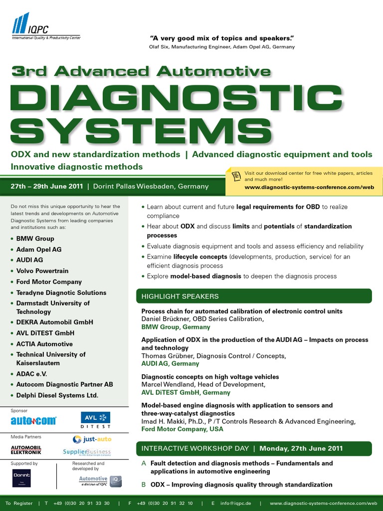 Advanced Automotive Diagnostics Conference | PDF | Car | Engineering
