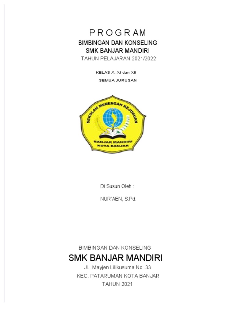 Program BK SMK Banjar 2021/2022 | PDF