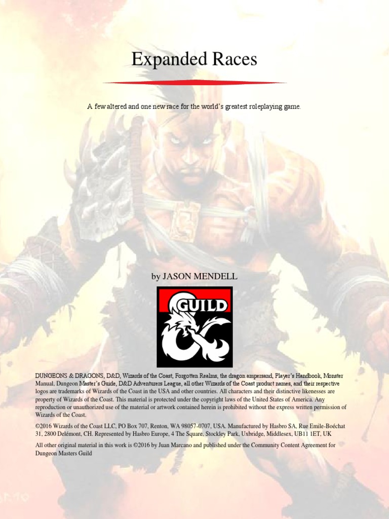 891425-DD 5e - Races - Expanded Races (Printer Friendly) | PDF ...