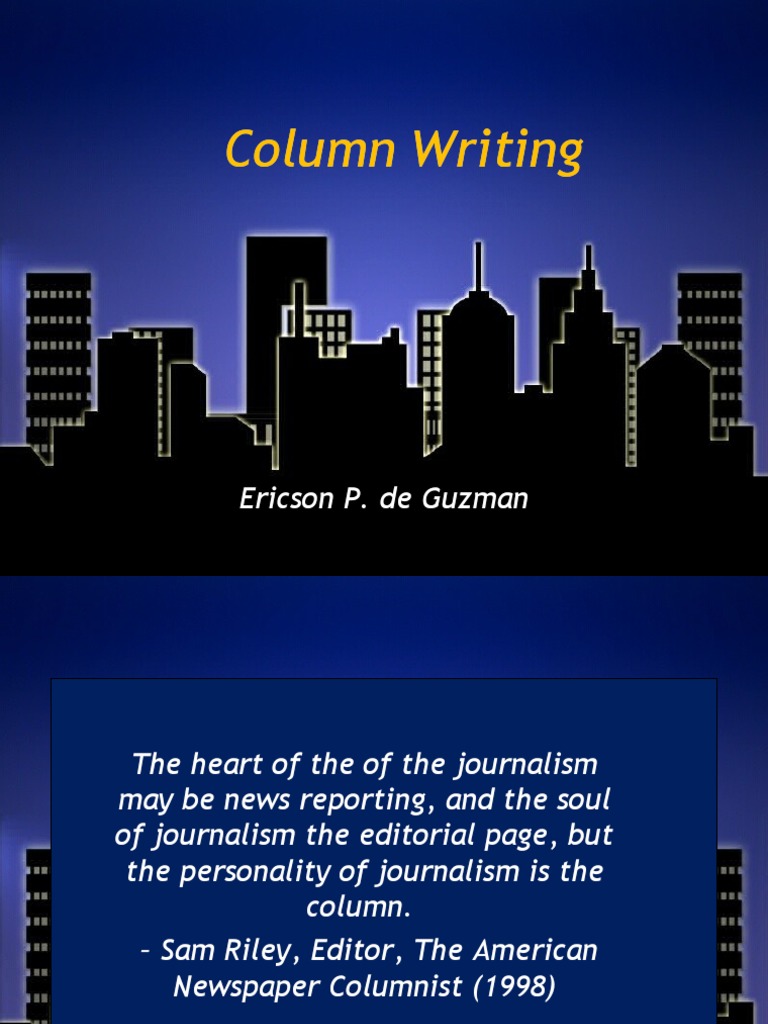 Essentials of Column Writing in Journalism | PDF | Writers | Journalism
