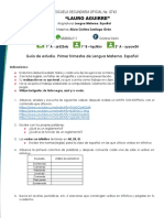 GUIA PARA EL EXAMEN ESPAÑOL Primero de Secundaria