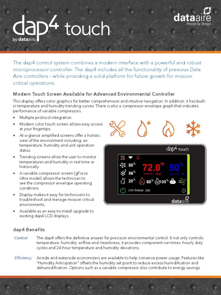 Data Aire Dap4 Touch Datasheet 082719 1 | PDF | Humidity | Computer ...