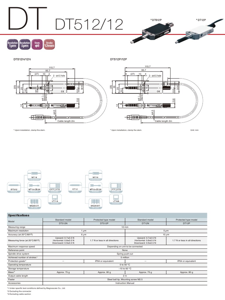 DT512N/12N DT512P/12P: 0.5µm 1µm 5µm φ8 φ20 12mm 32mm | Download Free ...