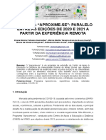 Programa Aproxime Se Paralelo Entre As Edies de 2020 e 2021 A Partir Da Experincia Remota v. Final