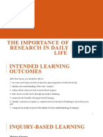 Chapter 1 Lesson 1 - The Importance of Research in Daily Life