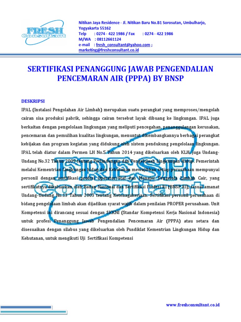Sertifikasi Pppa by BNSP | PDF