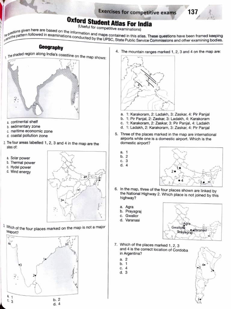 Oxford Student Atlas Exercise | PDF