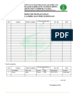 Formulir Pendaftaran Peserta Lomba Dan Pertandingan Jadi