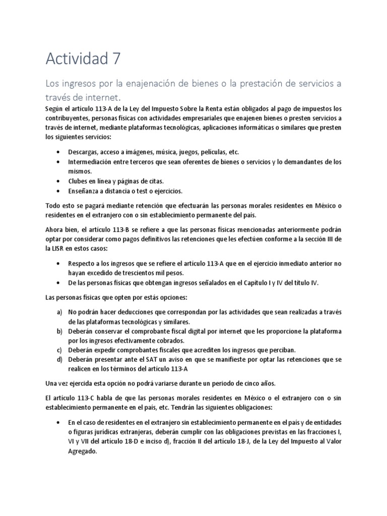 Actividad 7 | PDF | Impuesto sobre la renta | Impuestos
