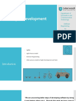 Agile Development: Department of Information and Communication Technology Software Engineering