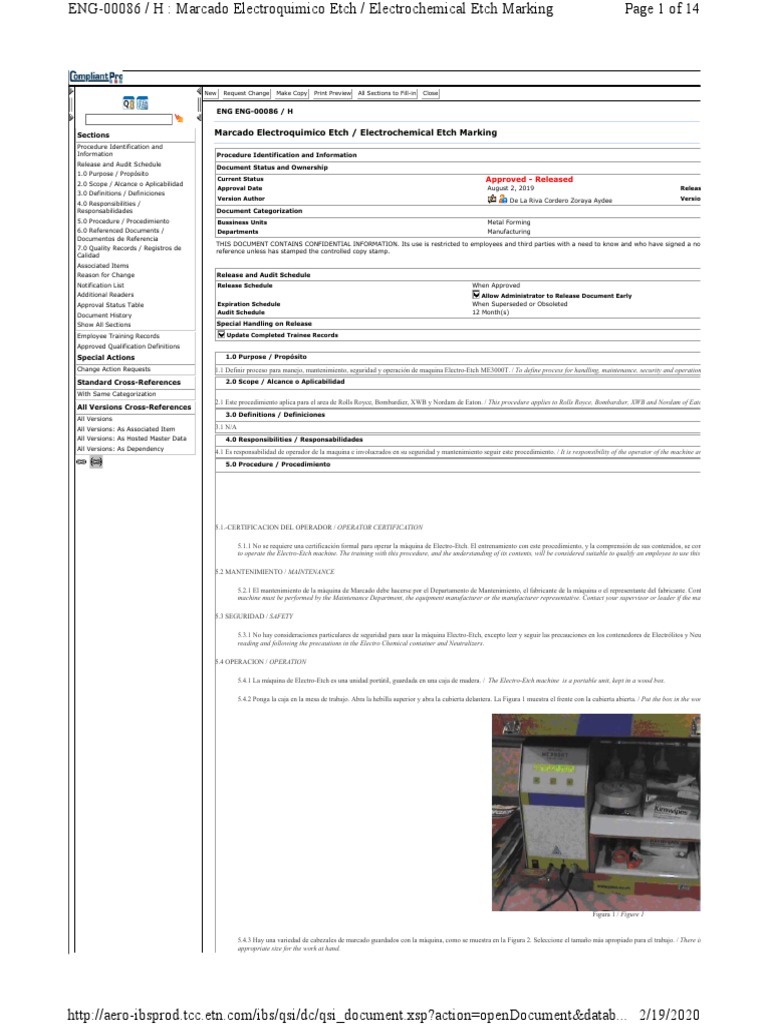 Marcado Electroquimico Etch / Electrochemical Etch Marking ENG ENG