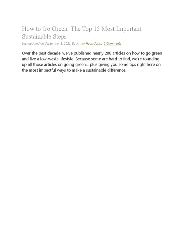 How To Go Green | PDF | Reuse | Recycling