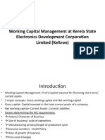 Working Capital Management at Kerela State Electronics Development