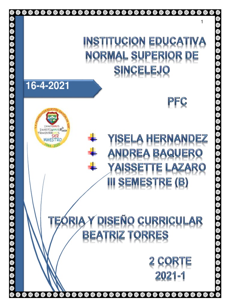 Teoria y Diseño Curricular-1 | PDF | Plan de estudios | Aprendizaje