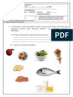 Prova 2º Ano Ciências 3º Bimestre I Nutrientes