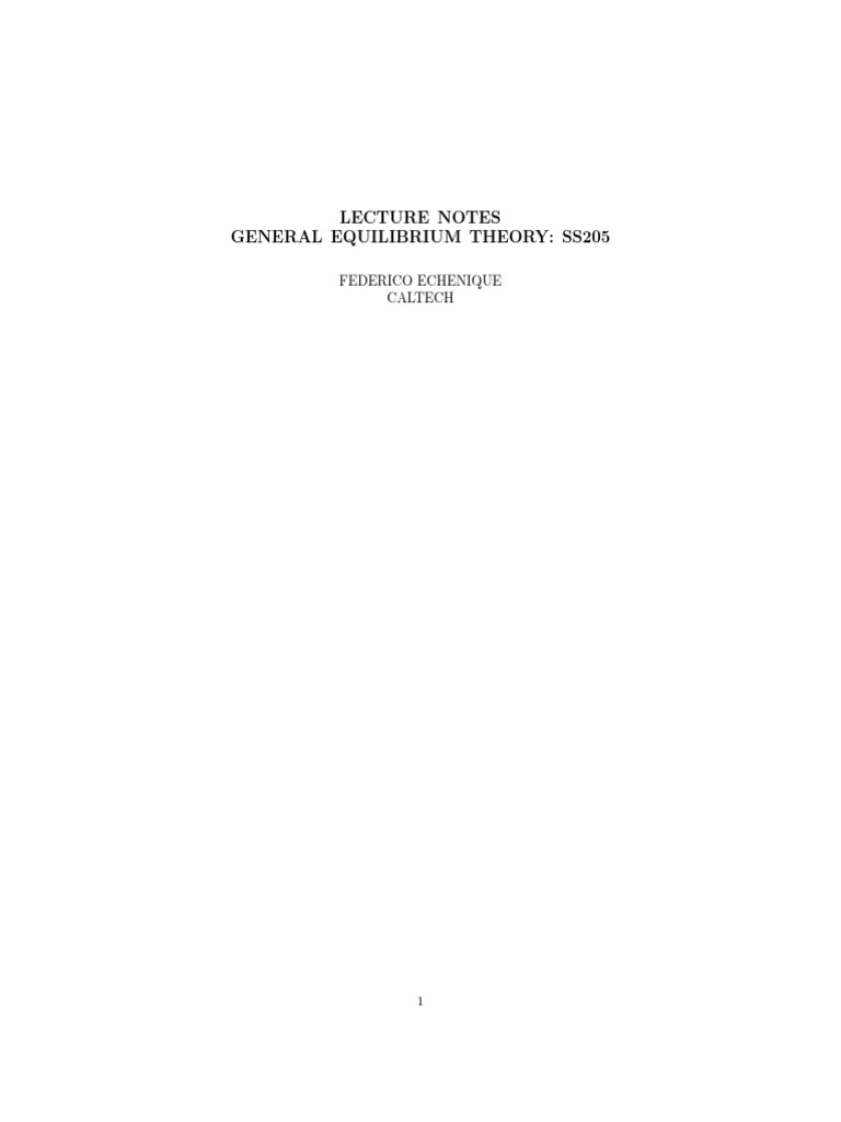 Advanced Economic Theory Notes | PDF | Welfare Economics | General ...