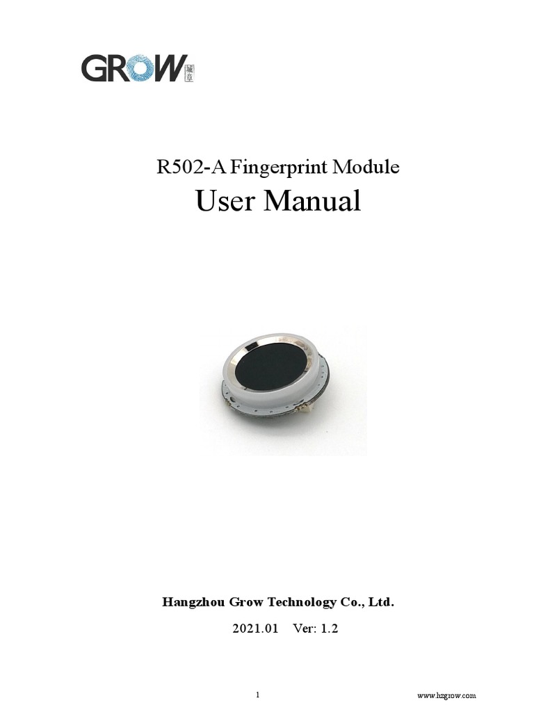 R502-A Fingerprint Module Manual | PDF | Network Packet | Computer File