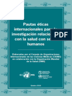 Pautas Éticas Internacionales Investigación Serés Humanos 2016