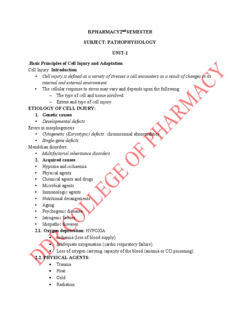 Cell Injury and Adaptation Overview | PDF | Inflammation | Necrosis