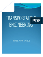 Transportation Transportation Engineering Engineering: By: Niel Arvin B. Galos