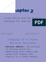 Front Office and The Guests: Planning For Quality Service